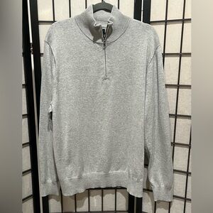 J. CREW Classic Gray Half-Zip Pullover MOCK NECK, WOMEN SIZE XL